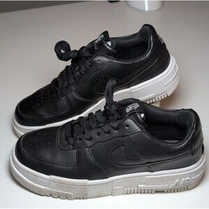 Nike Air Force 1 Pixel Black Women's Low Top Lace Up Leather Sneakers